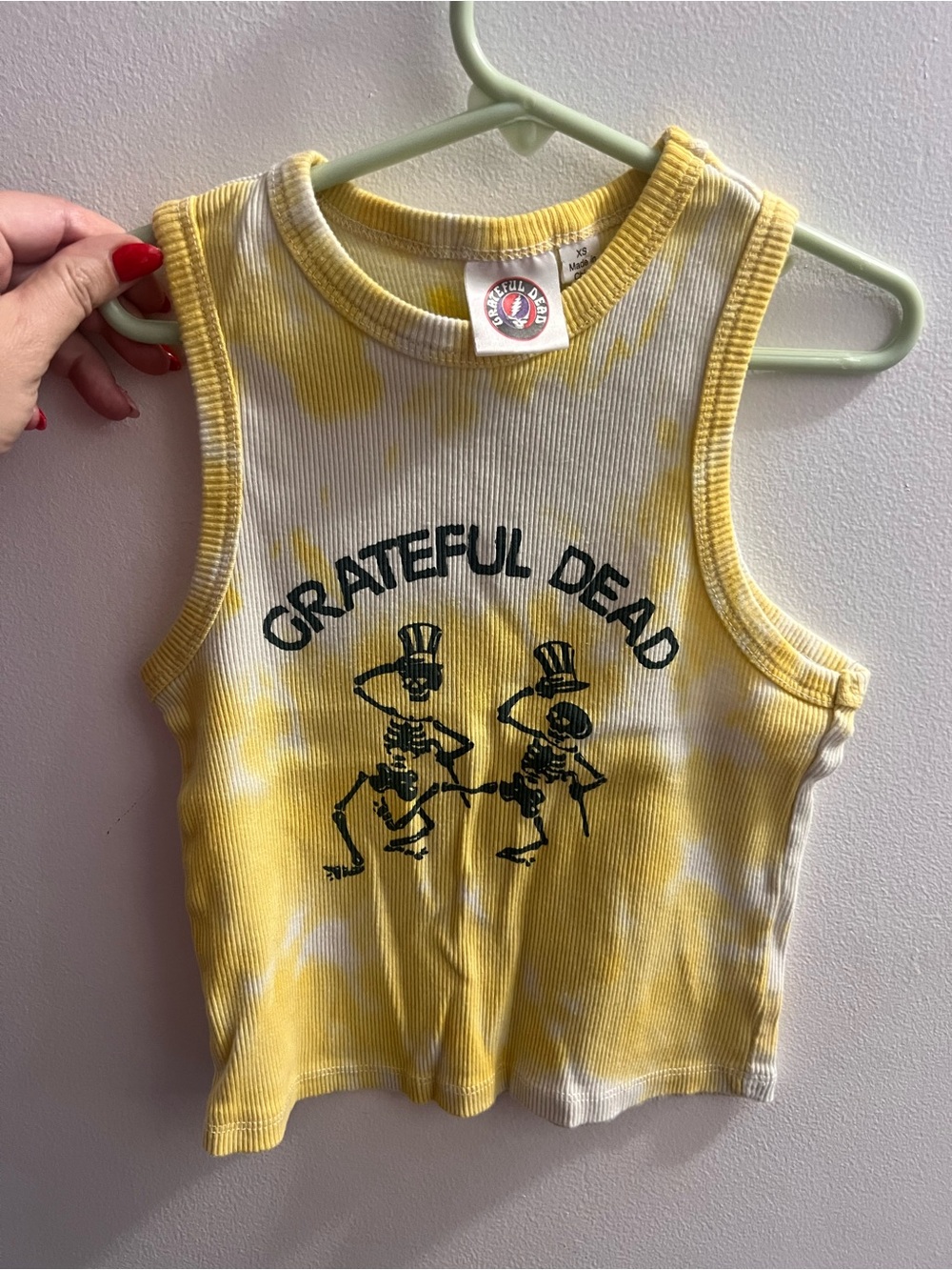 Grateful Dead Yellow and White Tie-Dye Kids Tank Top